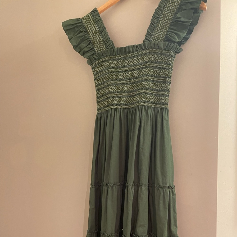 Hill House Home leaf green cotton Ellie nap dress size XXS